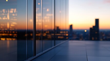 Poster - Modern Urban Architecture and Sunset Reflected in Glass Building Facade Creating a Stunning Cityscape : Generative AI