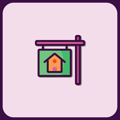 Poster - Modern House For Sale Sign Icon Graphic