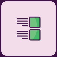 Poster - Abstract Green Data Blocks with Side Menu Icon