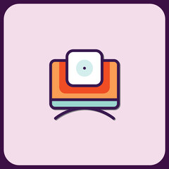 Poster - Abstract Webcam Icon Design with Geometric Shapes