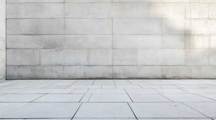 Aufkleber - Minimalist concrete wall with smooth texture and soft shadows creating a clean industrial backdrop : Generative AI