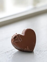 Aufkleber - Delicious heartshaped chocolate treat on a bright surface representing love and enjoyment in a sweet treat setting : Generative AI
