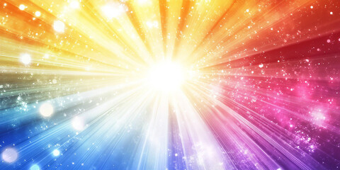 Wall Mural - abstract light background Rainbow Light Burst