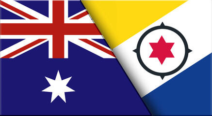 Wall Mural - Flags of Australia and Bonaire. Australian and Bonaire National flags on Fabric