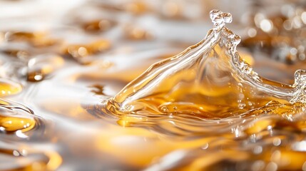 Leinwandbilder - Closeup view of liquid water showcasing beautiful splashes and ripples in an artistic depiction of fluid motion : Generative AI