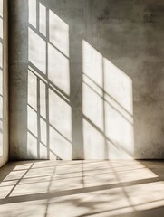 Poster - Artistic play of shadows on a minimalist concrete wall with natural light : Generative AI