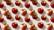 © Евгения Жигалкина - seamless pattern of apples, perfectly isolated on a light background. This realistic and vibrant design is ideal for a variety of applications, including packaging, restaurant branding, and textile pr