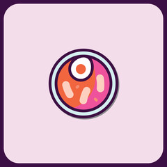 Poster - Abstract Circular Food Icon Design in Vibrant Hues