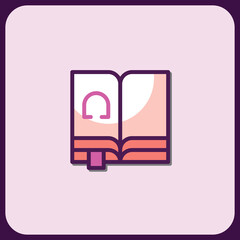 Poster - Elegant Open Book Icon Design with Bookmark
