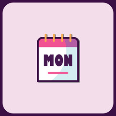 Poster - Modern Minimalist Monday Calendar Icon Design
