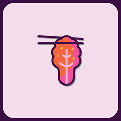 Poster - Vibrant Abstract Food Icon Design with Chopsticks