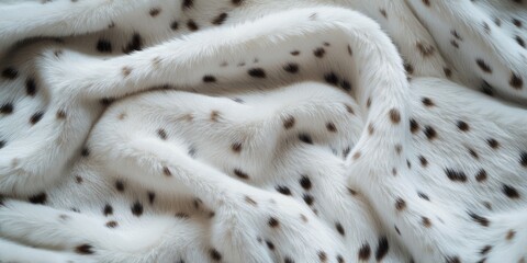 Wall Mural - Plush fur blanket with animal print. Warm and soft textile.