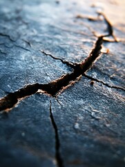 Poster - Close up view of cracked and dry earth showcasing textures in natural landscape settings : Generative AI