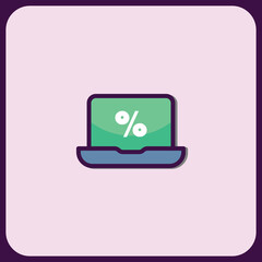 Poster - Laptop Screen Displaying Percentage Icon Graphic