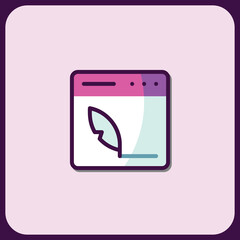 Poster - Elegant Quill Icon in Webpage Interface Design