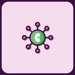 Poster - Abstract Network Icon:  Centralized Data Connectivity
