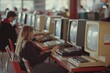© Image Tree - Retro computer lab with students using vintage monitors