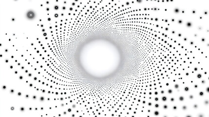 Leinwandbilder - Black dots rotating and creating hypnotic tunnel effect background, ideal for websites, presentations and motion design projects