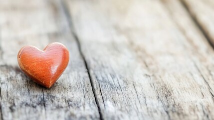 Aufkleber - Rustic wooden table featuring a beautifully crafted heart shaped craft object symbolizing love : Generative AI