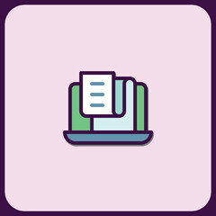 Poster - Laptop Document Management System Icon Design