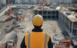 © Ytnart - A construction worker observes the ongoing site development, showcasing machinery and materials in a bustling construction zone
