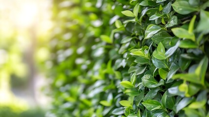 Aufkleber - CloseUp of Lush Green Leaves on a Sunlit Day in a Garden Landscape : Generative AI