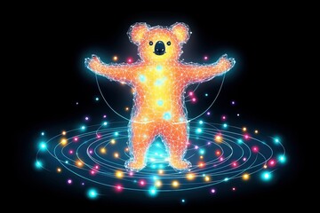 Wall Mural - koala in a celestial constellation digital art of an australian icon
