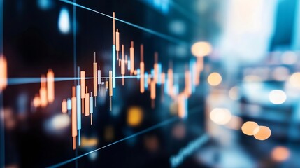 Poster - Dynamic stock market data visualization displaying rising financial trends with vivid colors and abstract elements : Generative AI