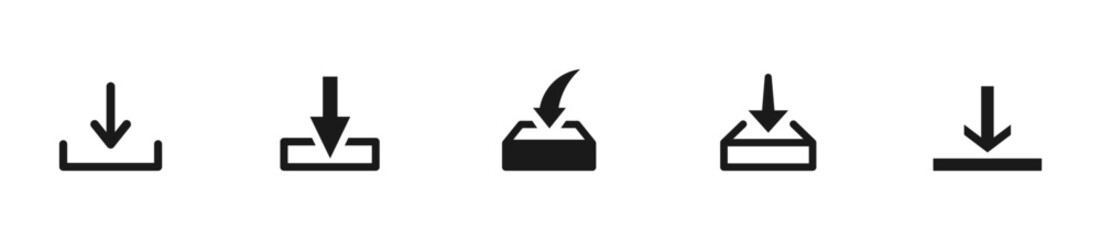 Aufkleber - Download Icon Set. Download files icons. Data download icon. Upload cloud storage sign. Vector illustration.