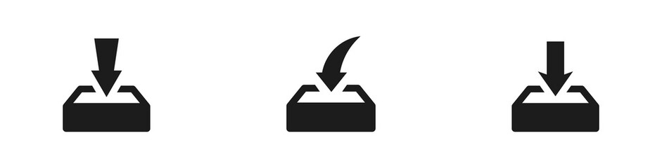 Aufkleber - Download Icon Set. Download files icons. Data download icon. Upload cloud storage sign. Vector illustration.