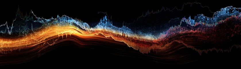 Poster - An abstract image showcasing vibrant colors and dynamic waves of light. Perfect for creative projects, this visual representation evokes emotion and stimulates imagination.