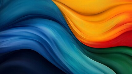 Wall Mural - Flowing Waves of Colorful Abstract Texture in Bright Tones