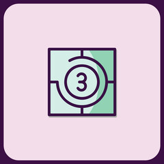 Poster - Abstract Geometric Number Three Icon Design