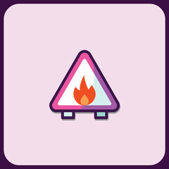 Poster - Stylized Fire Hazard Warning Triangle Icon