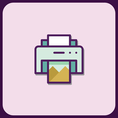 Poster - Modern Minimalist Printer Icon Design