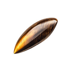 Wall Mural - A Smooth Piece of Tigers Eye with Shimmering Gold Isolated on Transparent Background