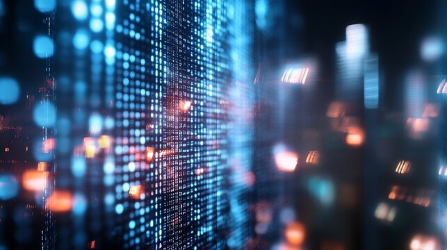 Vibrant abstract background with glowing data connections and bokeh lights creating a modern digital atmosphere : Generative AI