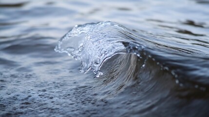 Poster - Gentle wave lapping against the shore capturing the essence of ocean tranquility and rhythm : Generative AI