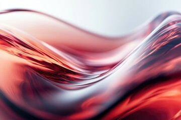 Abstract image of flowing, red liquid creating smooth, elegant waves.