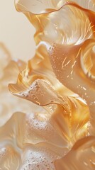 Poster - Delicate abstract sculpture made of amber-colored material illuminated softly