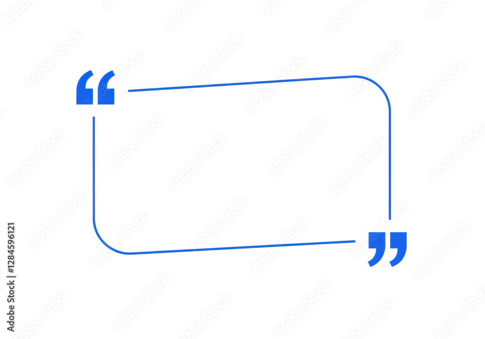 Isolated Blue Quotation Marks Frame for Text Stock Illustration | Adobe ...