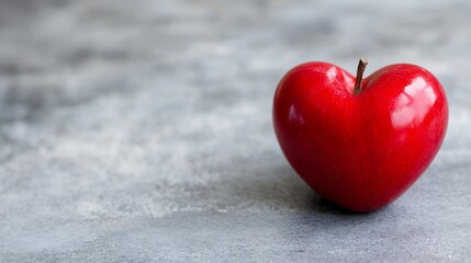 Aufkleber - A heart shaped red apple resting on a textured surface representing health and love for nature : Generative AI