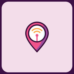 Poster - Modern Wireless Location Icon Design