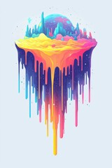 Wall Mural - melted galaxy a surreal cityscape floating in space