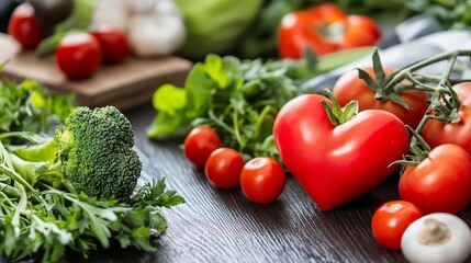 Poster - Vibrant collection of fresh vegetables and herbs showcasing healthy eating and culinary delights : Generative AI