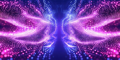 Poster - Vibrant light patterns create a mesmerizing visual experience in a digital landscape