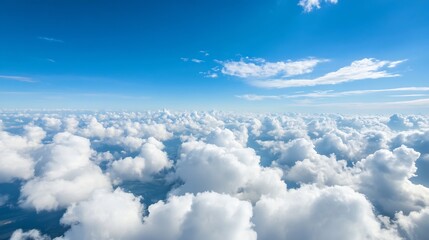 Poster - Beautiful aerial view of a stunning cloudscape under a clear blue sky : Generative AI