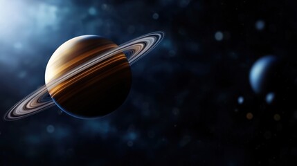 Wall Mural - a large planet with a ring around it is floating in space