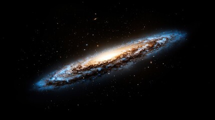 Wall Mural - a spiral galaxy with a blue and yellow center