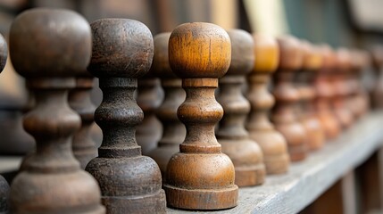 Leinwandbilder - Beautifully Crafted Wooden Figurines Displaying Masterful Artistry and Quality Craftsmanship : Generative AI